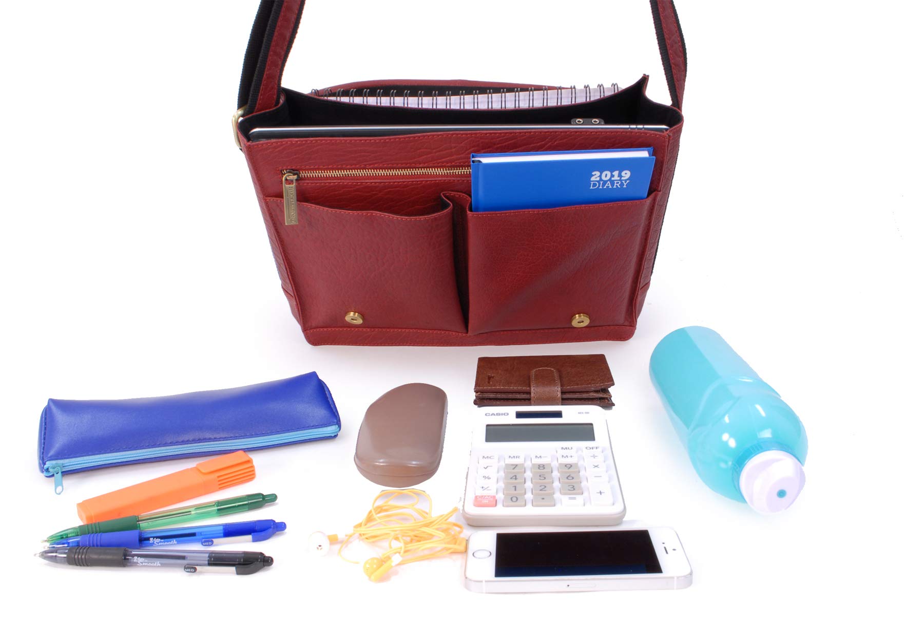 Messenger Bag Homme Cuir - Sacoche Ordinateur 15 Pouces - A4 Sac de Travail Moyen - Bandoulière Réglable - Lancaster