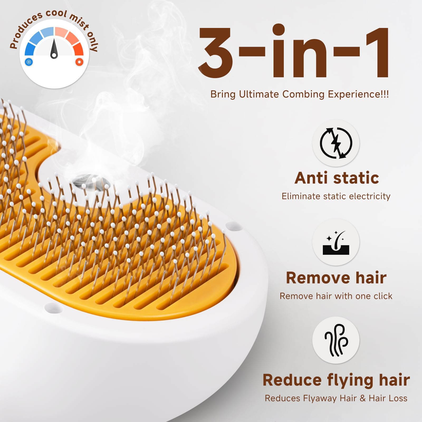 Pet Steam Brush for Dog & Cat – 3-in-1 Spray Hair Removal Comb – Steam for Shedding & Grooming – Water Brush for Long & Short Haired Pets – Spritz Defur Comb – Includes Waterless Shampoo - image 4