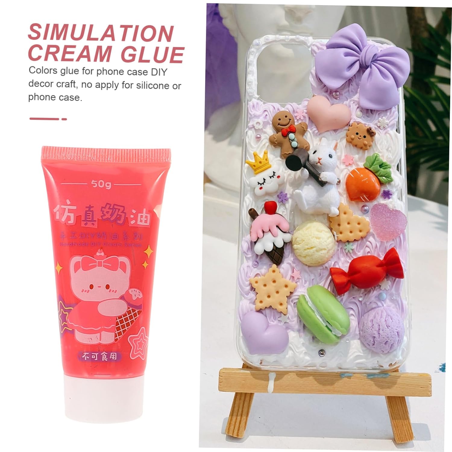 LALAFINA 22 Pcs Simulation Cream Glue with Dual Bottle Mouths for Pattern Making DIY Decorations for Phone Case Crafting Safe Material Random Color