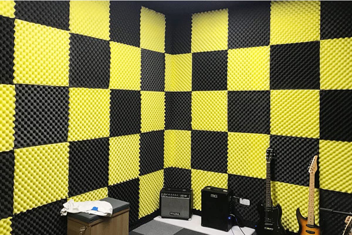 12 szt. Płytki z pianki akustycznej Panele Obróbka akustyczna Izolacja akustyczna Płytki piankowe Ściana studyjna Skrzynka na jajka Pianka akustyczna 30x30x5cm (kolor: niebieski)