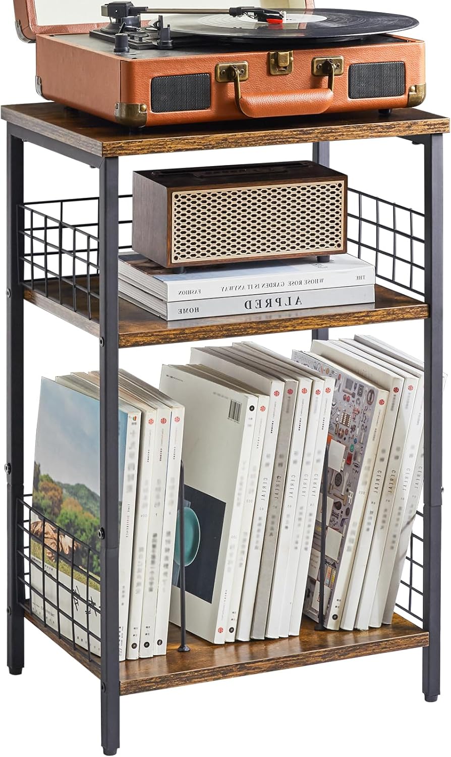 Amazon.com: YMYNY 3 Tier Record Player Stand, CD Storage Racks, Record ...