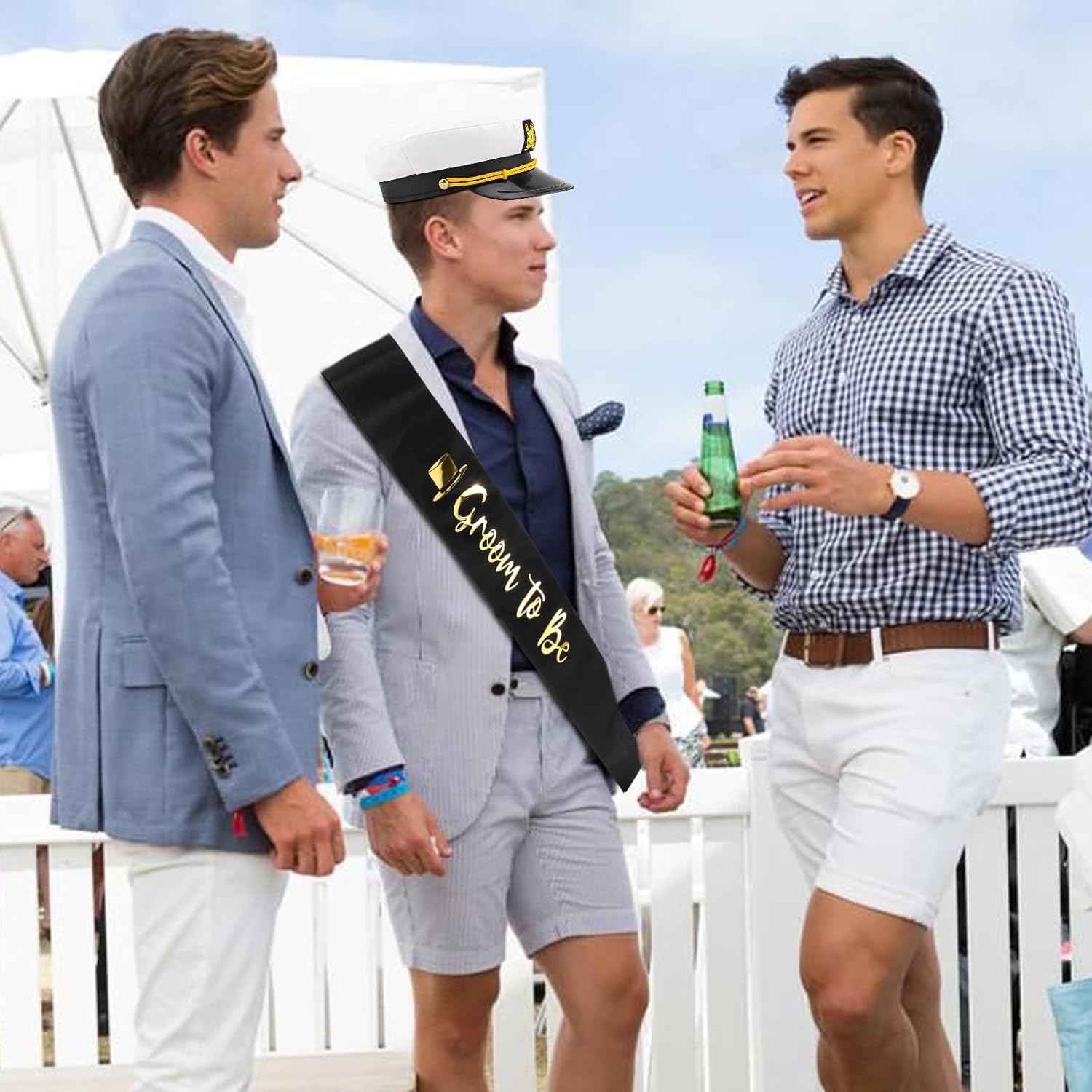 Groom Captain Hat, Groom to Be Sash & Sunglasses Set - Ideal for Bachelor Party, Wedding Day, Cruise Celebrations & Pre - Wedding Photoshoot - Image 4