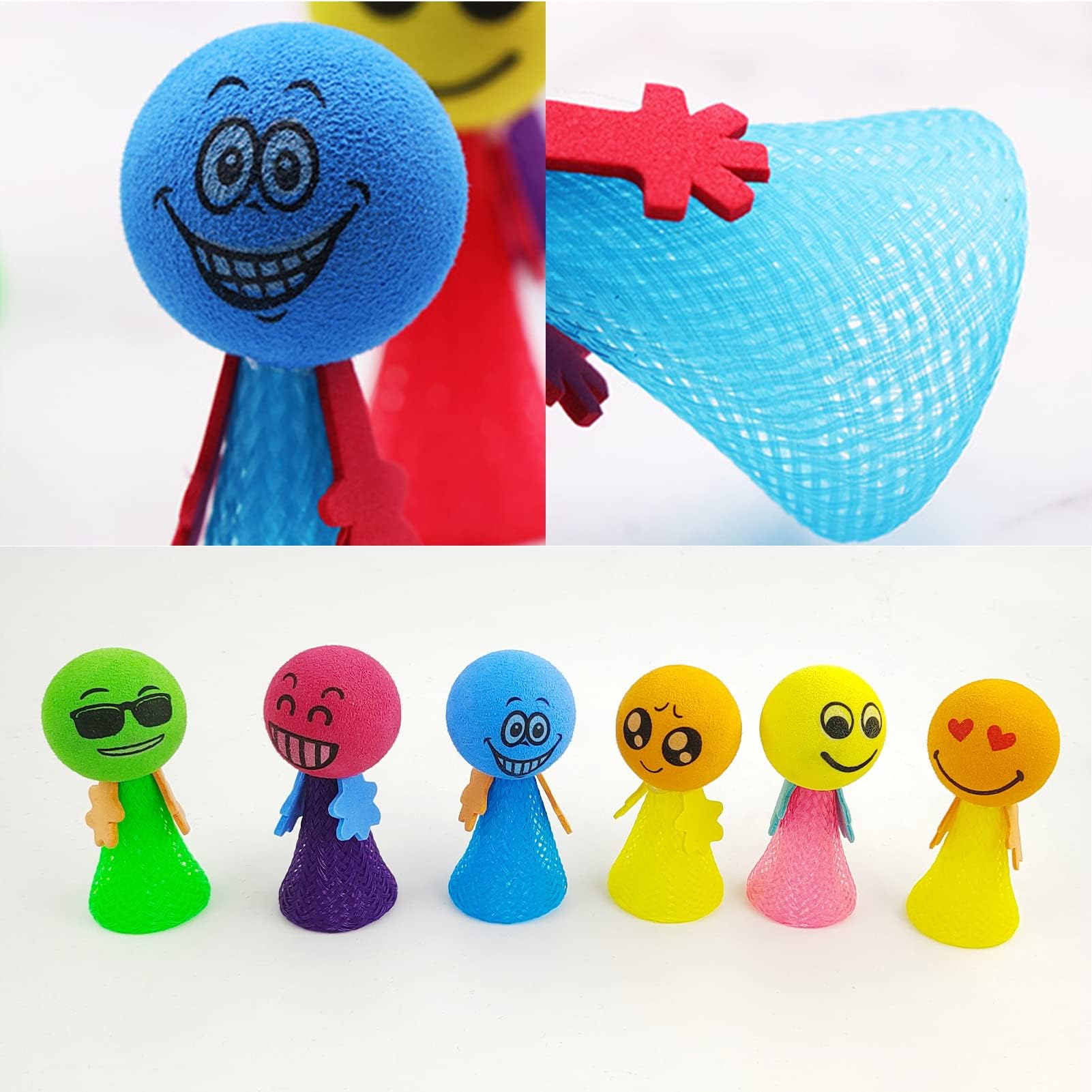 Ainiv 12 Muñecos Saltarines Con Luz LED Y Emojis – Juguetes De Resorte Para Fiestas, Regalos De Cumpleaños Y Halloween (colores Surtidos)