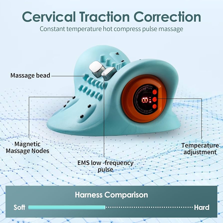 Hugterra Neck Massager, Electric Neck and Back Traction Relaxer Portable Compact Massage Pillow for Chair Ideal: Buy Online at Best Price in UAE - Amazon.ae