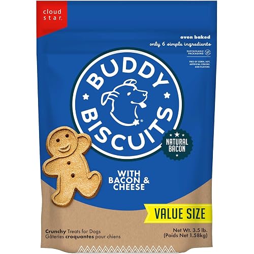 Buddy Biscuits Crunchy Dog Treats, Bacon & Cheese 3.5 lbs. Bag