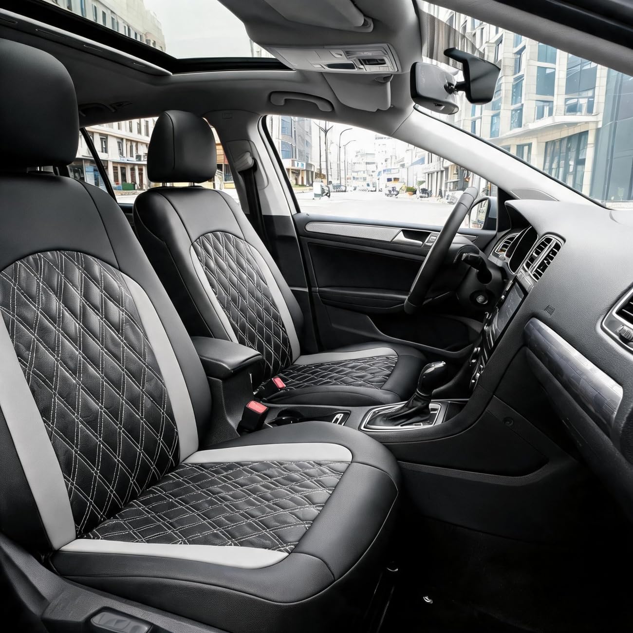 Fundas Asientos para Honda Accord 2003-2007 2018 Honda Civic 2018 CRV Jazz, Impermeables Cómodo Juegos De Cubreasientos Cubreasientos Seat Cover Interior Accesorios,A Black