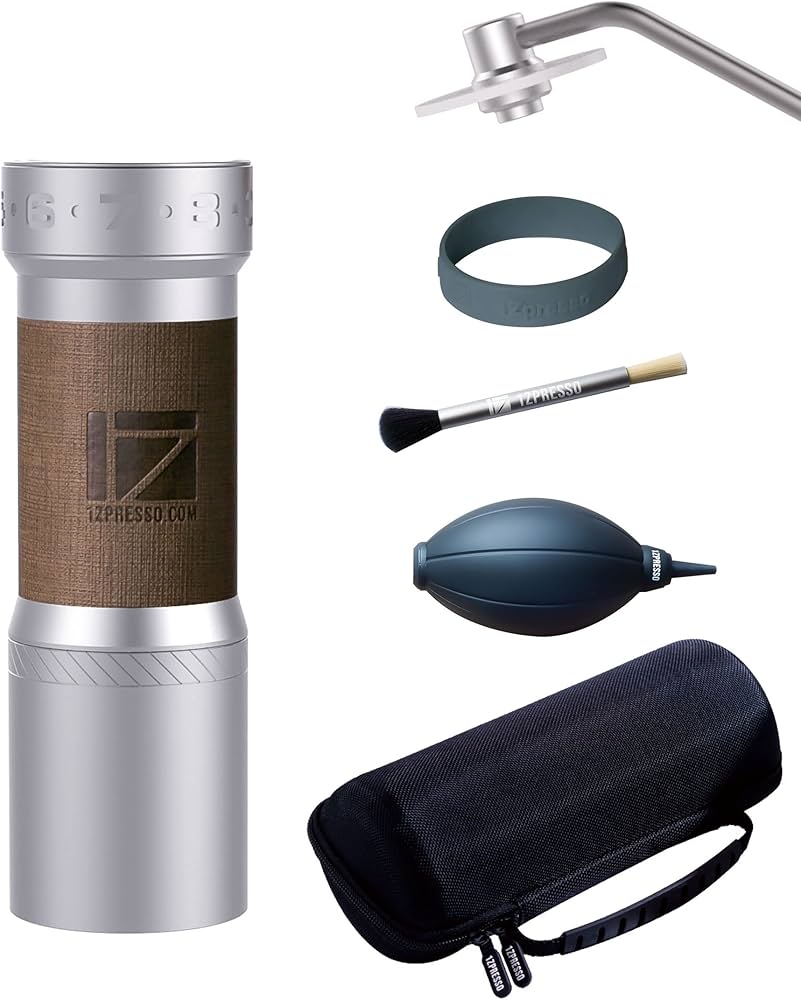 1Zpresso K-Max Manual Coffee Grinder Silver with Assembly