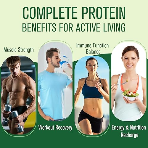 Miniatura 7 de Proteína en polvo a base de plantas de 1.06 oz, proteína vegana 5 en 1, vainilla, 0.00 oz de azúcar, con 20 mil millones de UFC de probióticos,