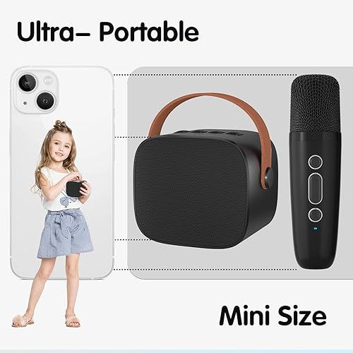 Miniatura 8 de YLL Máquina de karaoke para niños, reproductor de MP3 portátil para niños, altavoz Bluetooth con micrófono inalámbrico para adultos, juguetes de