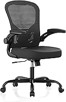 Synorla Ergonomic Office Chair 330lbs Mesh High Back with Flip-up Arms, Adjustable Lumbar Support & 135° Tilt
