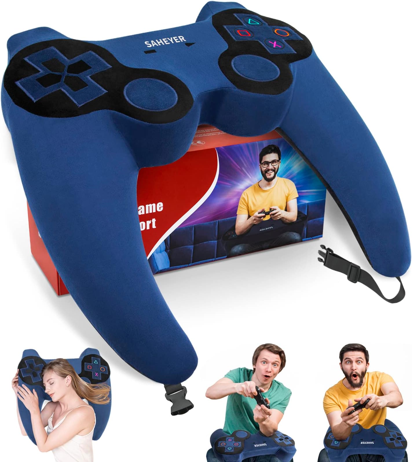 Gaming Pillow Video Game Controller Plush Pillow, Memory Foam Pillows for Gamer Room/Sofa Couch/Computer Chair/Play Station/Bed, Boyfriend Pillow for Gaming Reading, Xmas Game Gifts for Teen Boys