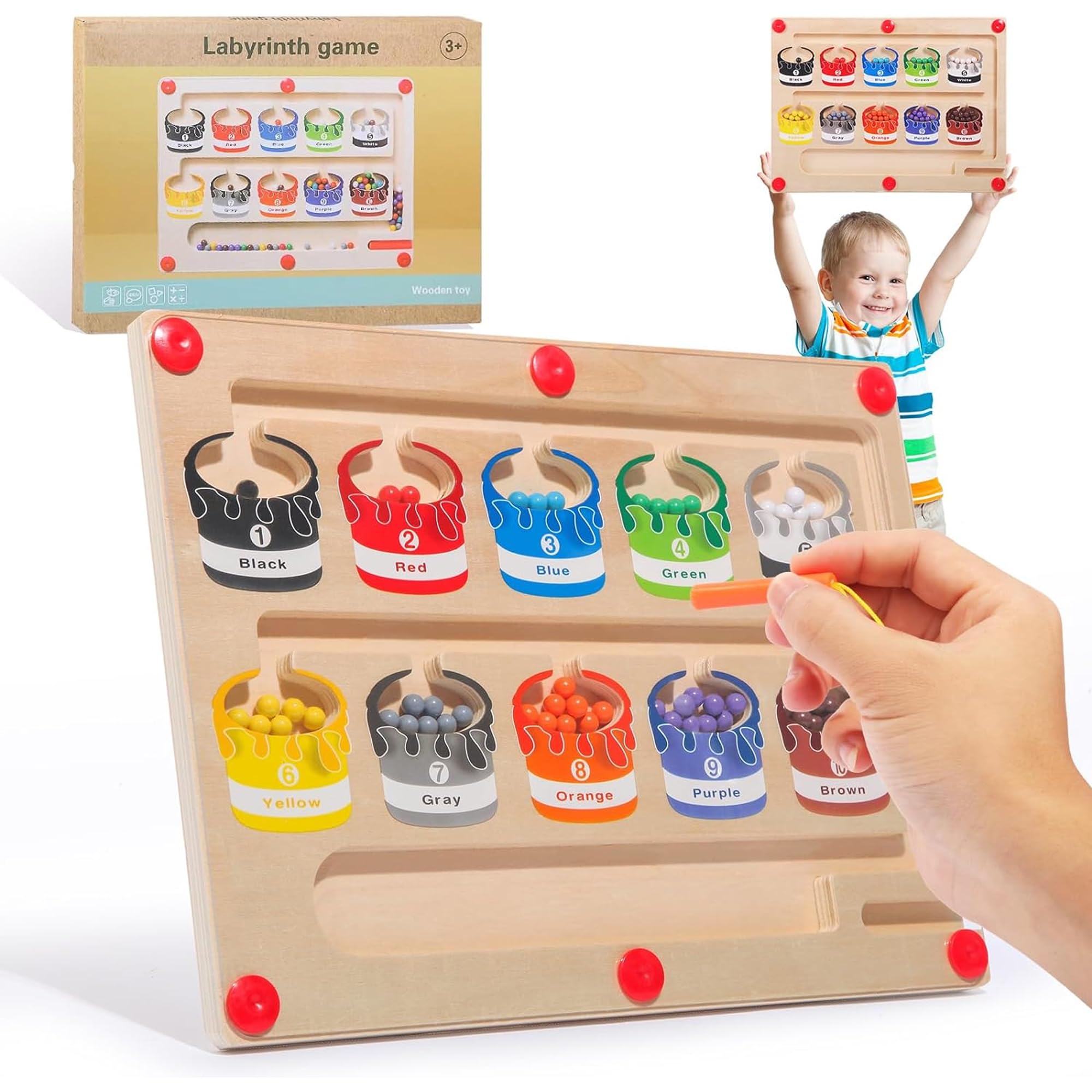 Kidology Magnetic Color and Number Maze, Montessori Toys for 2+ Year Old, Wooden Magnet Board Counting & Color Sorting Toddler Activities Educational Fine Motor Skills Toys Gifts (B0D2TNTKX5) Amazon Price History, Amazon Price Tracker