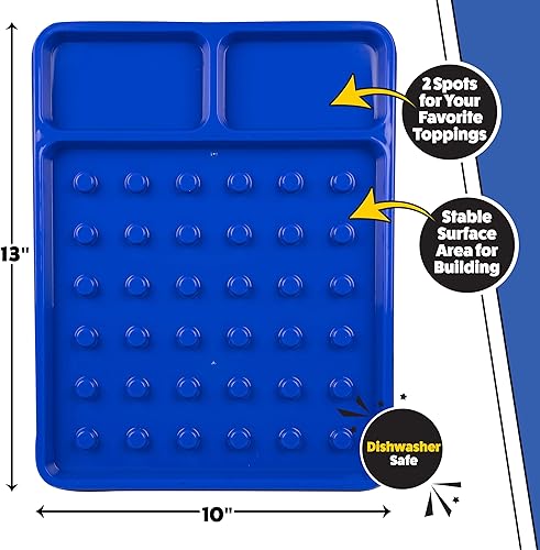 Miniatura 4 de Placa de comedor de construcción de ladrillo – Apila y construye tus gofres en forma de ladrillo en un divertido plato novedoso – como se ve en