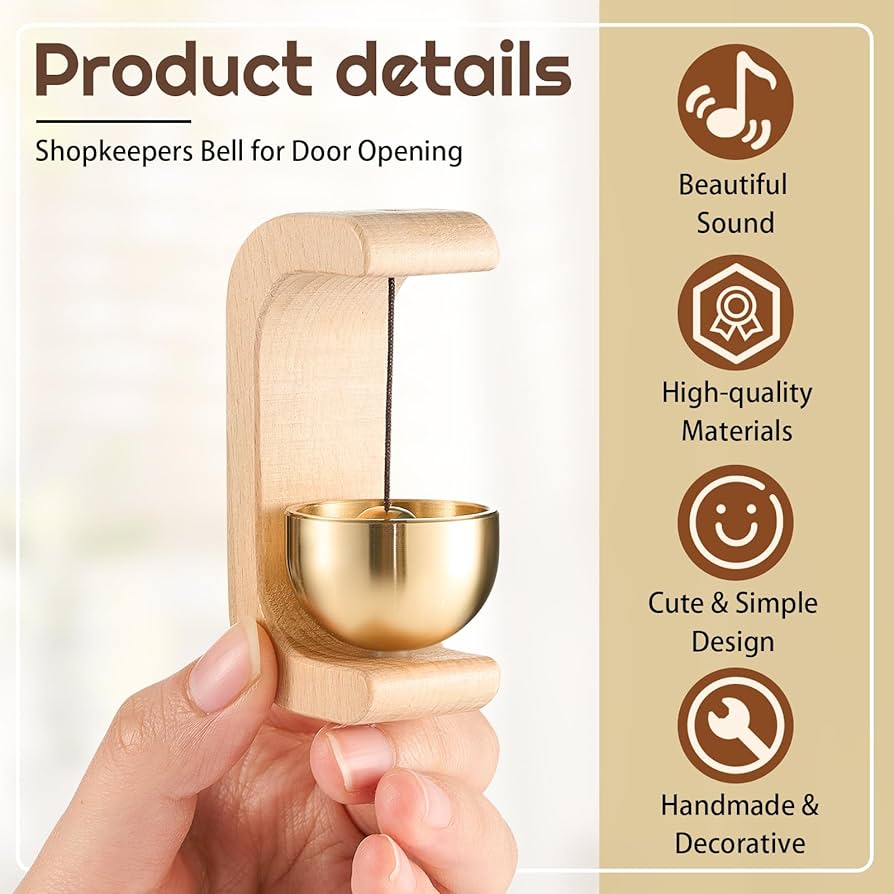 Shopkeepers Bell For Door Opening, Magnetic Shopkeepers Bell Cute Door Chime Simple Design Easy To Use Bell For Door Opening Widely Used For Cafe Front Door Pet Door Store Refrigerator