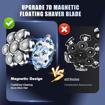 Universal Magnetic 7D Head Shavers for SHPAVVER/Wyklaus/Cyruzi Shaver Head