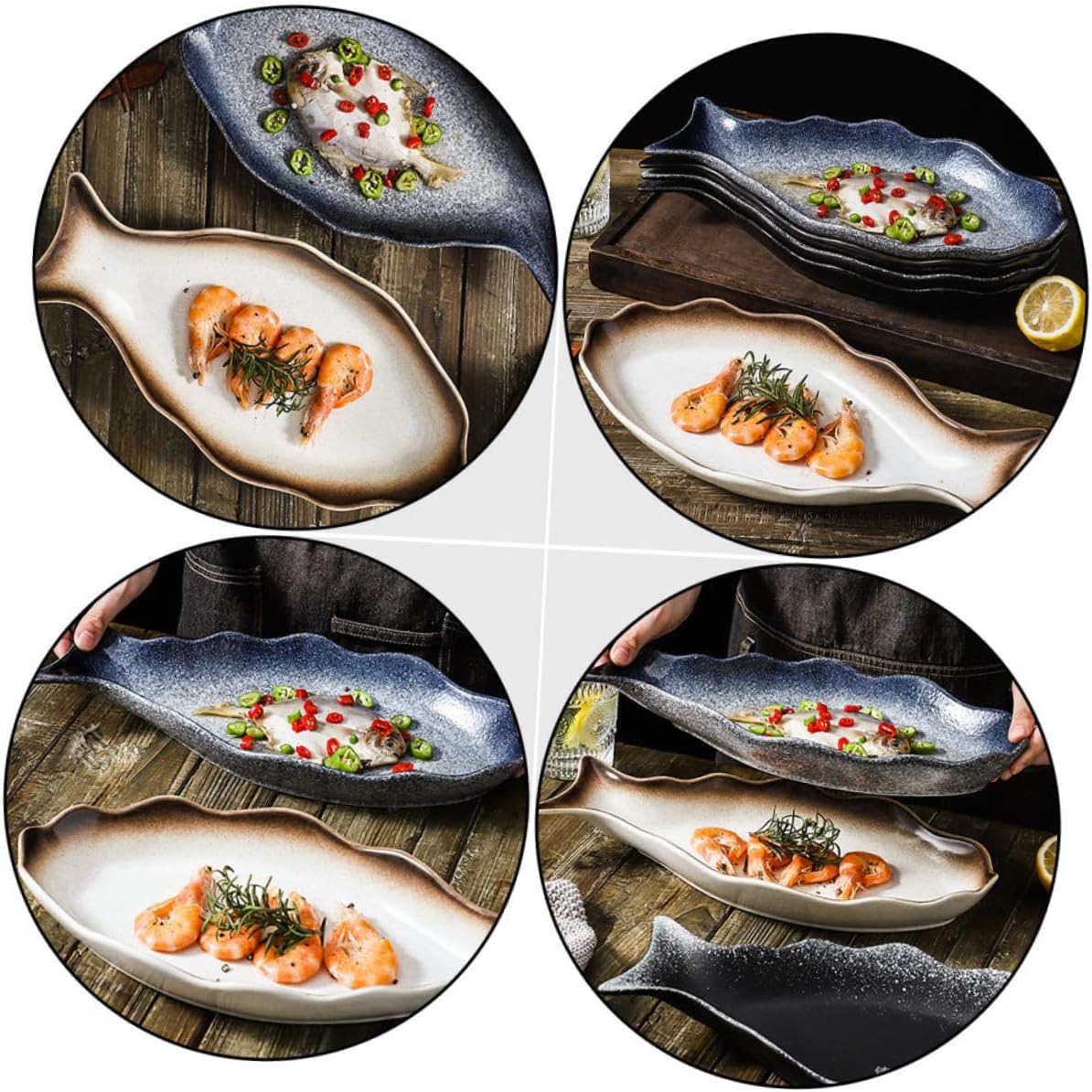 Ceramic Fish Serving Plate, Japanese Style Multi Purpose Dish
