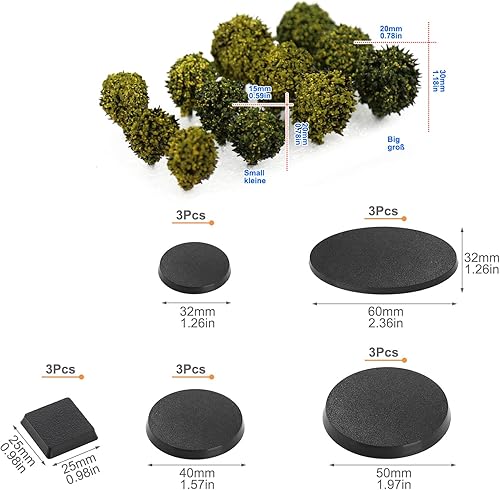 Miniatura 8 de Árboles de arbustos de vegetación en miniatura con bases de modelo, juegos de guerra de terreno, escenario ferroviario DIY (24 arbustos)