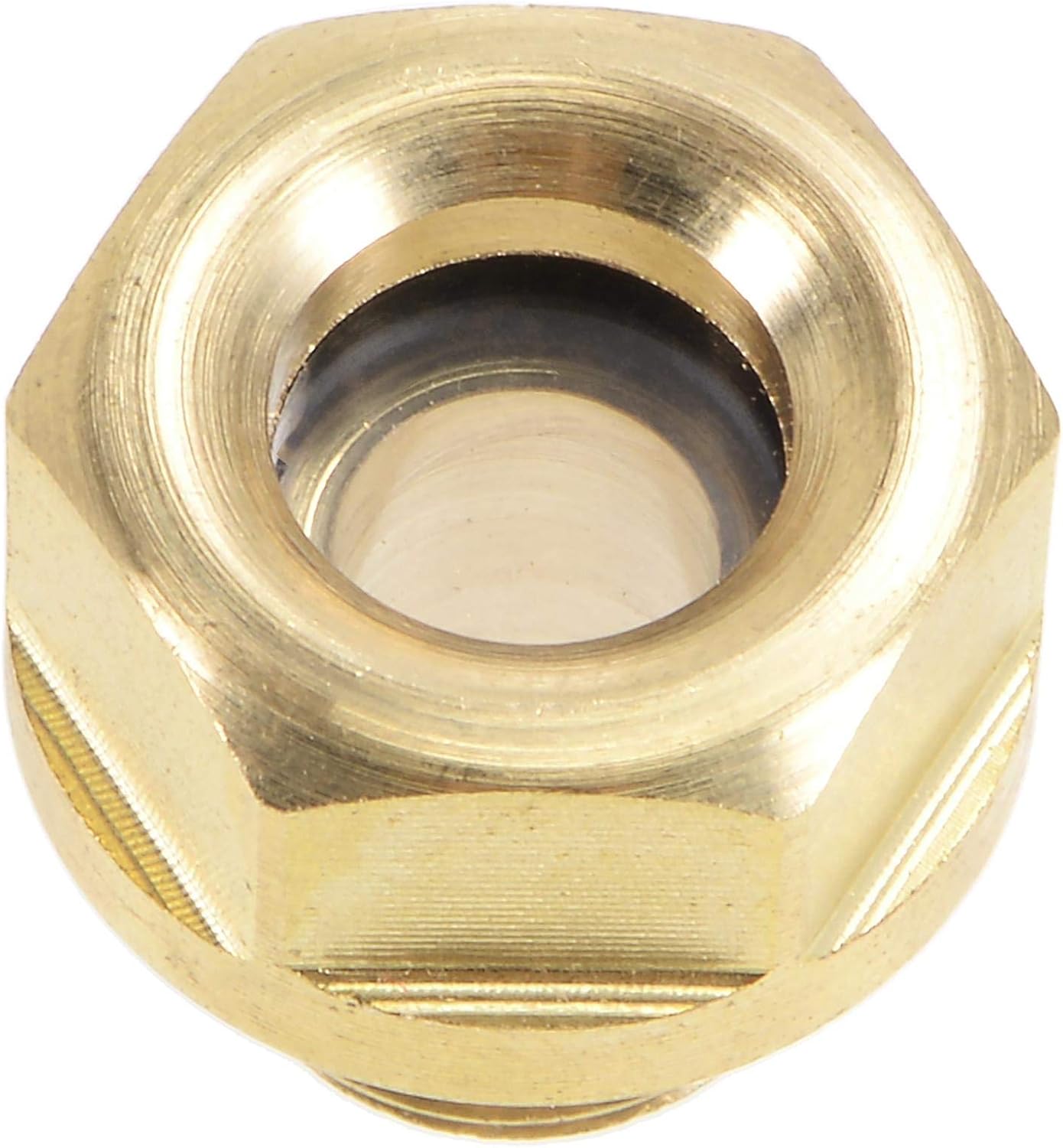 uxcell Oil Liquid Level Gauge Sight Glass M12x1.5mm Male Threaded Brass Air Compressor Fittings with O-Ring, Yellow