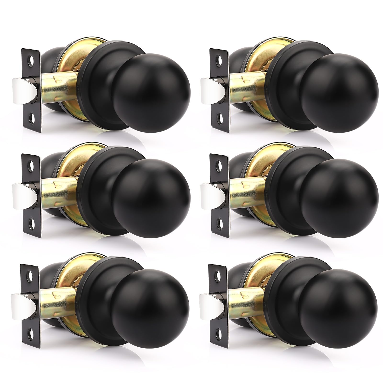 Matte Black Keyed Entry Door Knobs - 2 Pack -29