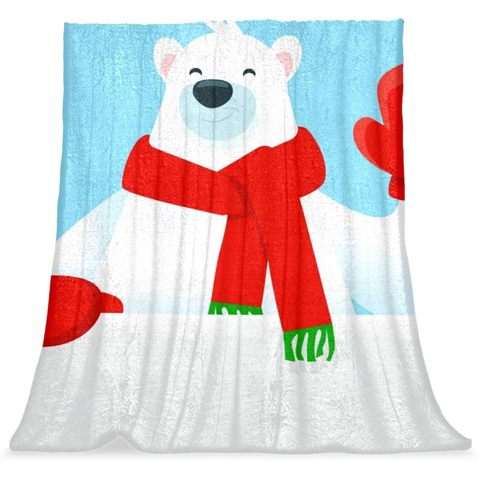Couvre-lit ours polaire doux et moelleux pour lit d'enfant