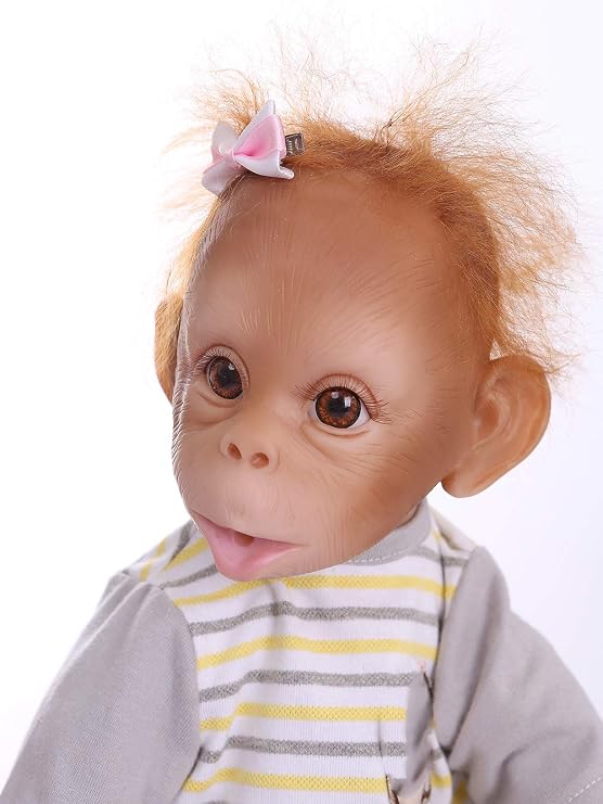 iCradle Reborn Baby Doll 16 40cm Cotton Body Silicone Limbs Monkey Newborn Doll Collectible Art