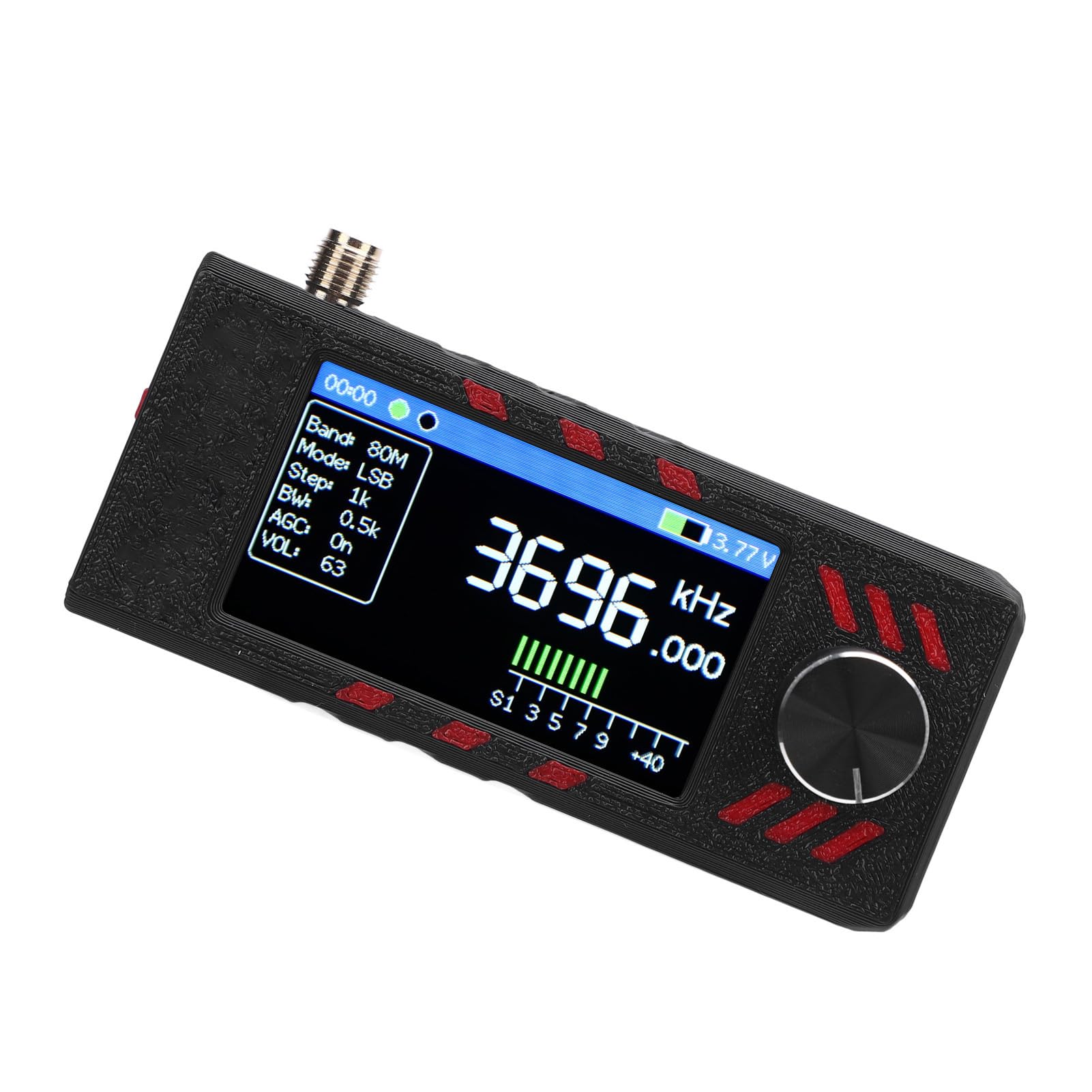 Luocute Mini Récepteur Radio, Radio à Ondes Courtes Portables avec écran de Couleur de 1,9 Pouce Récepteur de Bande Complète pour FM AM LSB USB avec Batterie de 800 MAh de Charge C.