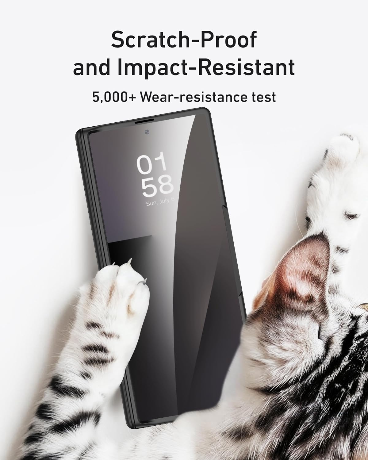 Miimall Slim Case for Samsung Galaxy Z Fold 7 Case with Screen Protector, [Wireless Charging]Built-in Adjustable Kickstand & Magnetic Hinge Protection Full-Body Phone Case for Galaxy Z Fold 7 5G Black - Image 2