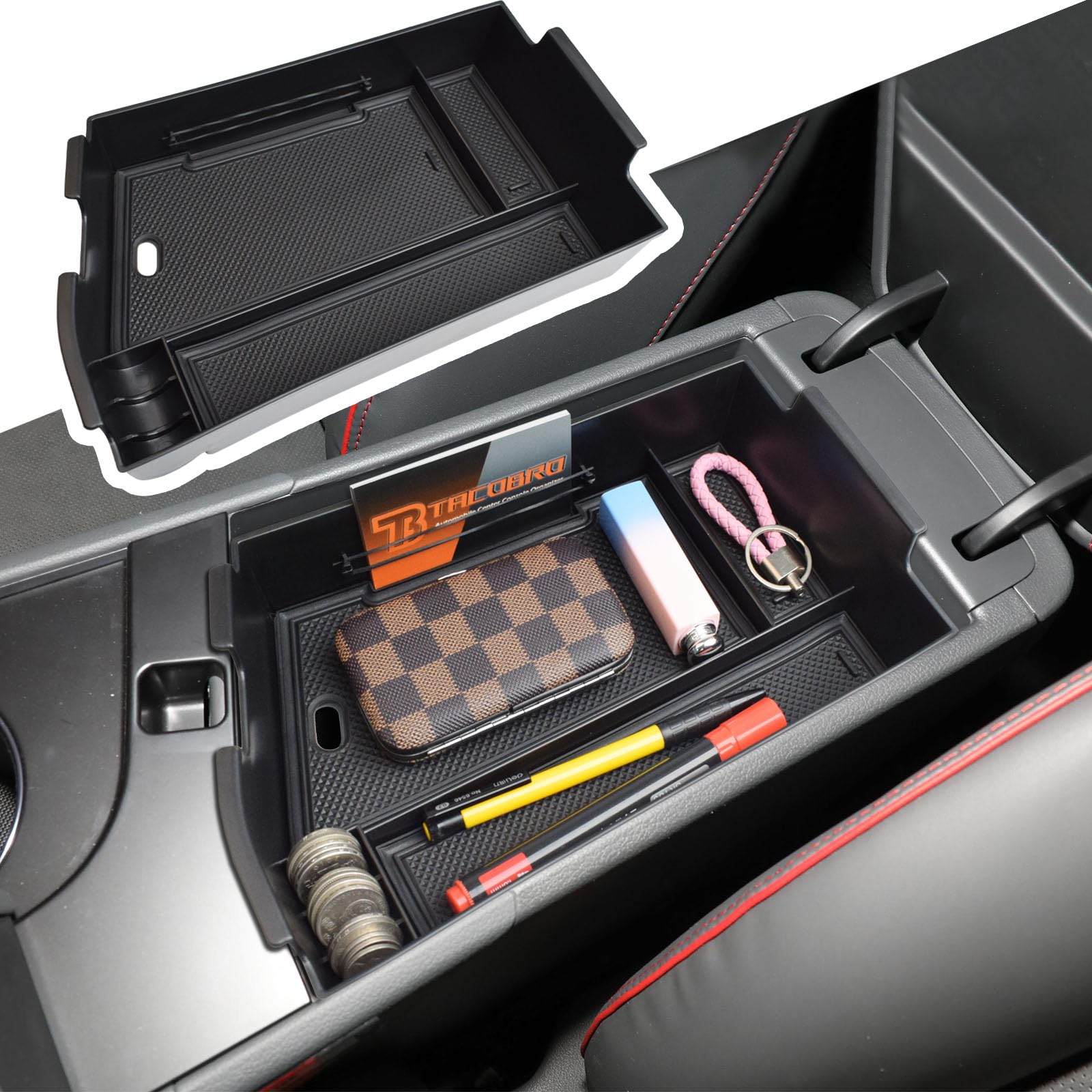 TACORBO Center Console Organizer Compatible with Hyundai Sonata 2024 2025 Accessories, Armrest Insert Tray (Not for Pre-2024 Models),Black