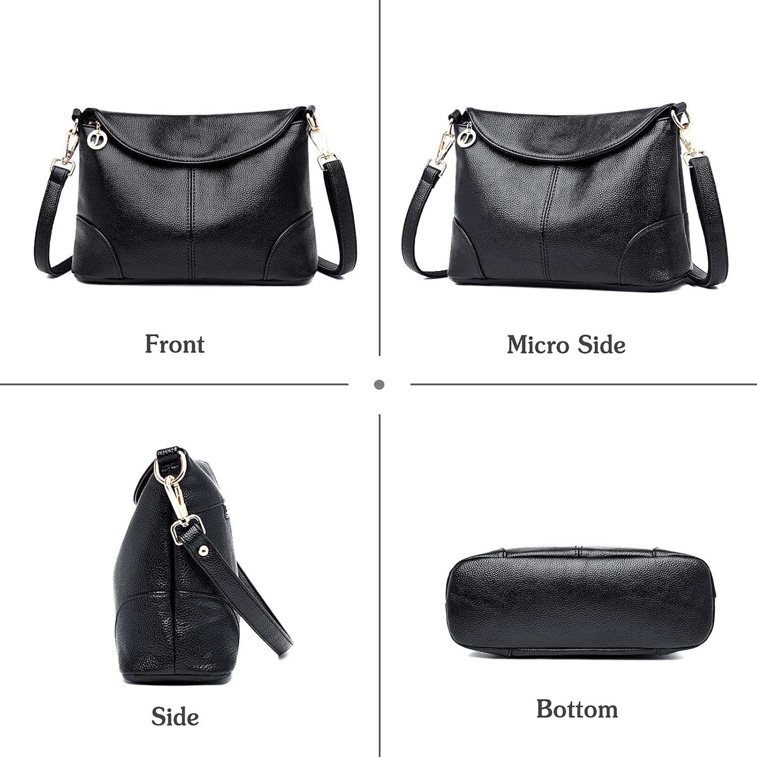 PORRASSO Women Crossbody Bag Fashion Shoulder Bag Handbags Ladies Satchel Waterproof Messenger Bag for Dating Work Travel Daily Use Purple