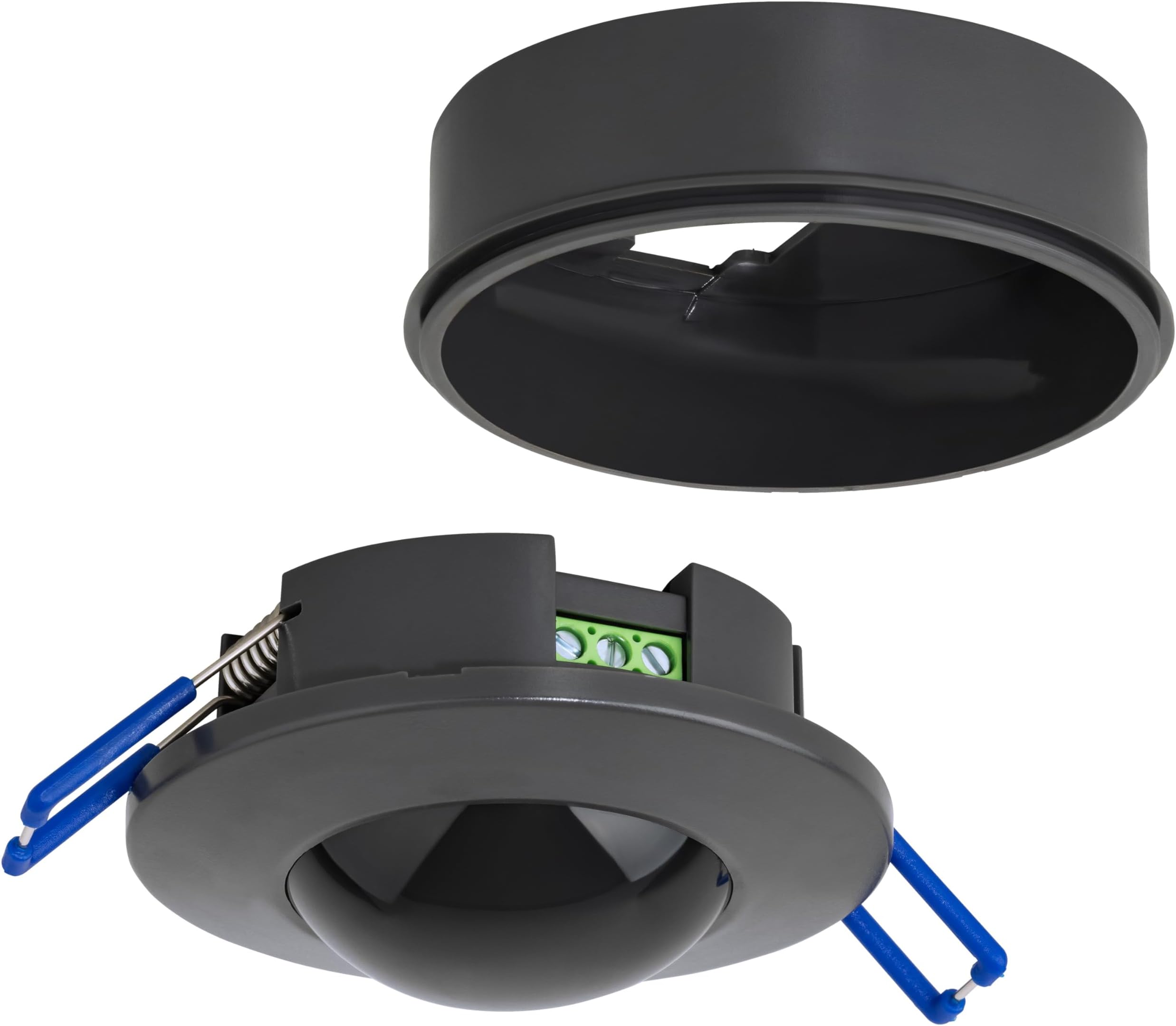 – Motion Sensor Indoor Set of 2 - Recessed or Surface Mounted Ceiling Installation - Programmable PIR, Range 8m/360°, LED Compatible 600W, 3-Wire