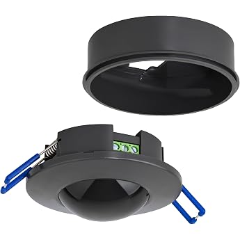 SEBSON Motion Sensor Indoor Flush-Mounted Surface-Mounted Ceiling Mounting Programmable Range 8 m / 360  Infrared Sensor LED Suitable for 600 W 3-Wire
