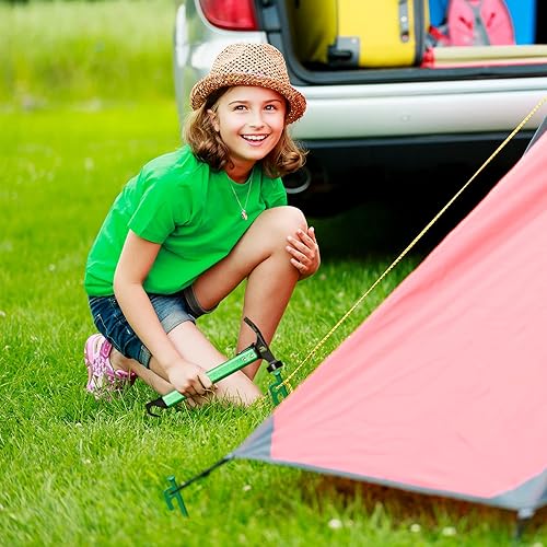 Vista 45 de Paquete de 8 estacas de tienda de campaña resistentes de 12 pulgadas de acero para acampar irrompibles e inflexibles Naranja