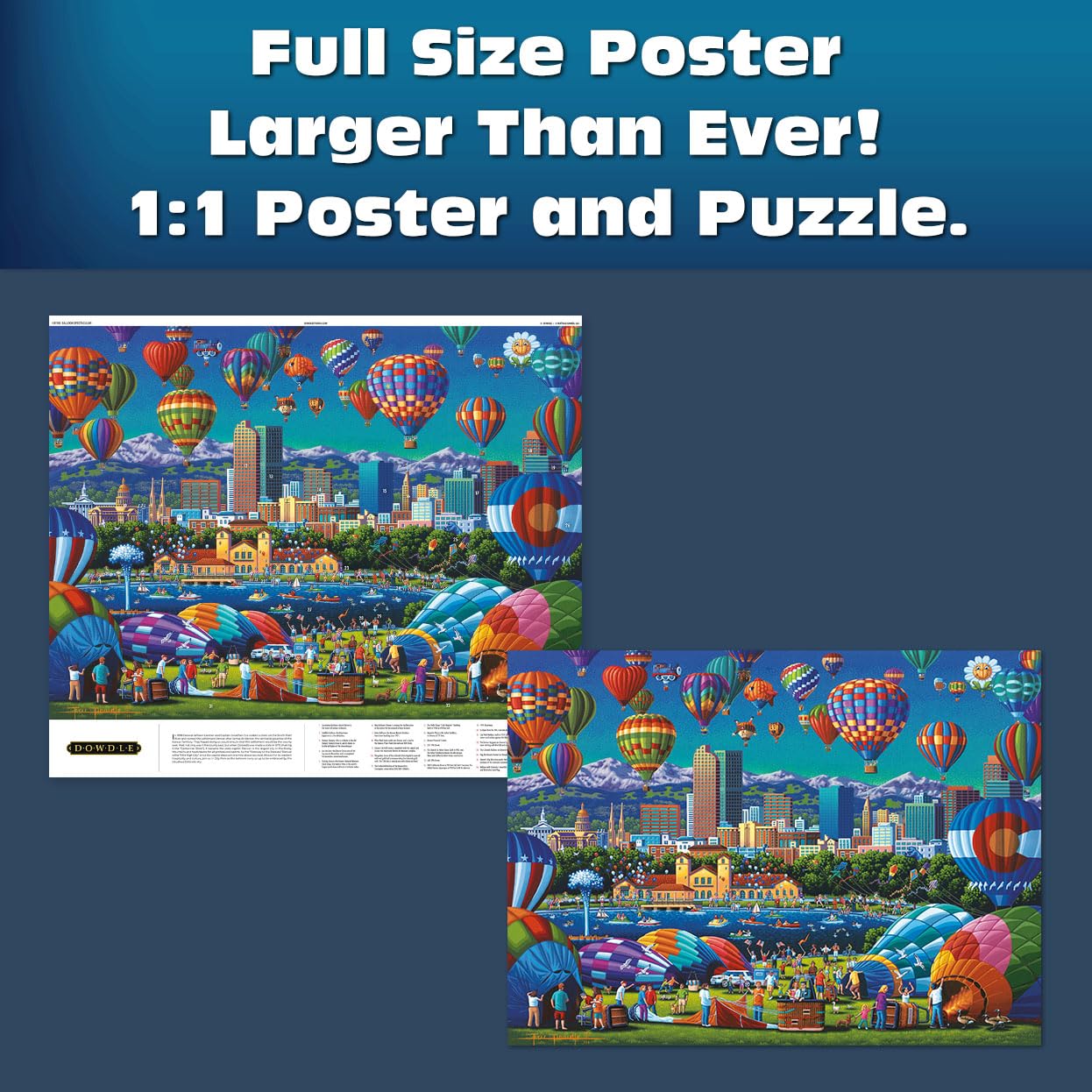 Buffalo Games - Sapphire Select- Eric Dowdle - Balloon Spectacular - Puzzle de 1000 pièces - Défi et Amusant - Planche de Puzzle à Dos Bleu - Boîte de présentation Cadeau - Affiche Pleine Taille