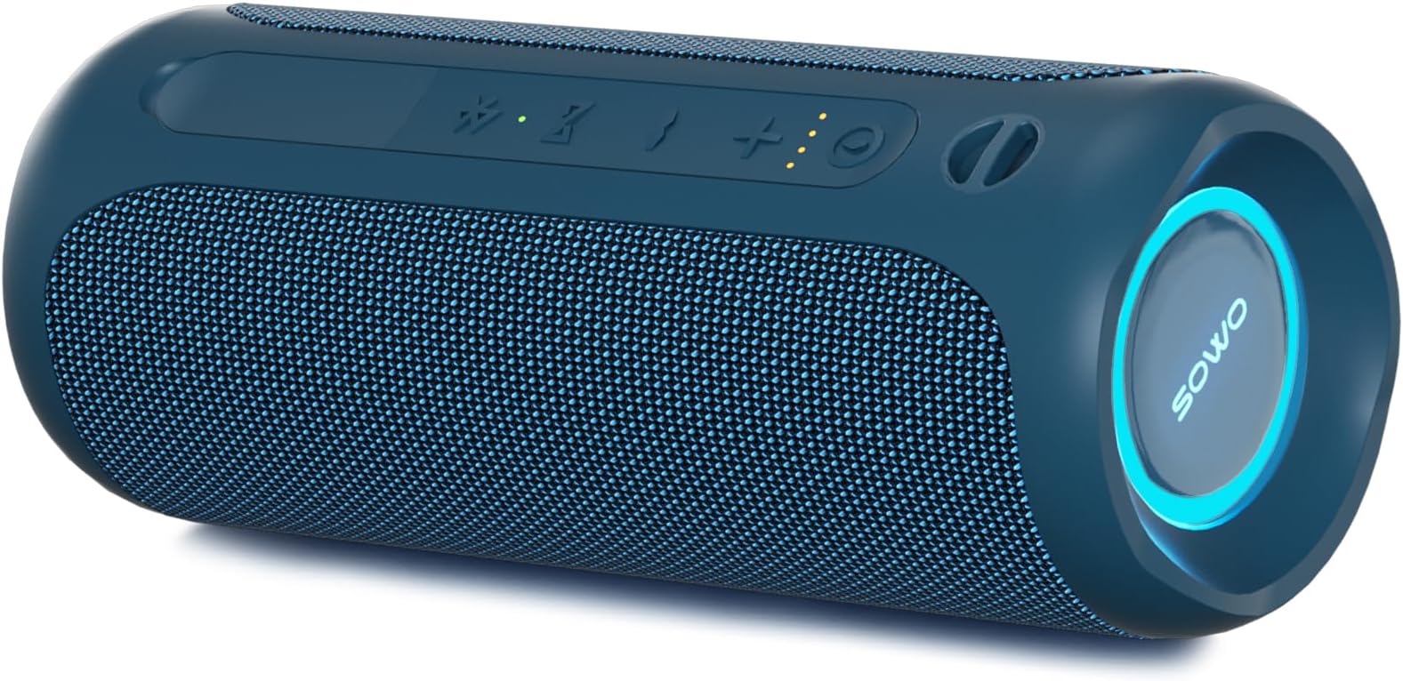 Portable Bluetooth Speaker, IPX7 Waterproof Wireless Bluetooth Speaker, Bassboom Technology, 25W Loud Stereo Sound, LED Light with TWS Pairing, 16H Playtime for Home and Outdoor -Blue