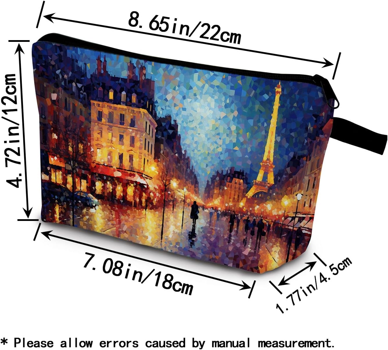 Eiffel Tower Print Small Cosmetic Bag image 2