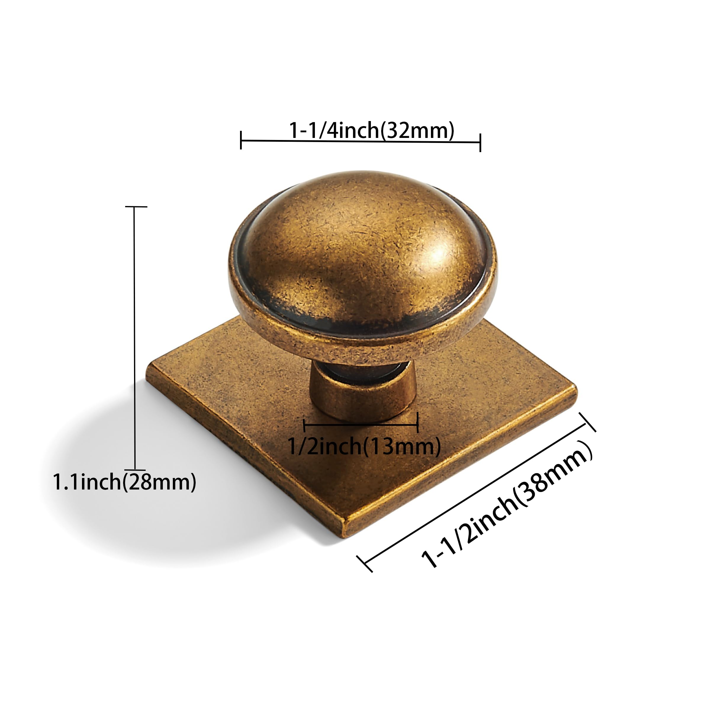 KHTUMEWARE-270+323 Round Knob, Antique English Brass, 2-Pack in Antique English Brass — KHTUMEWARE