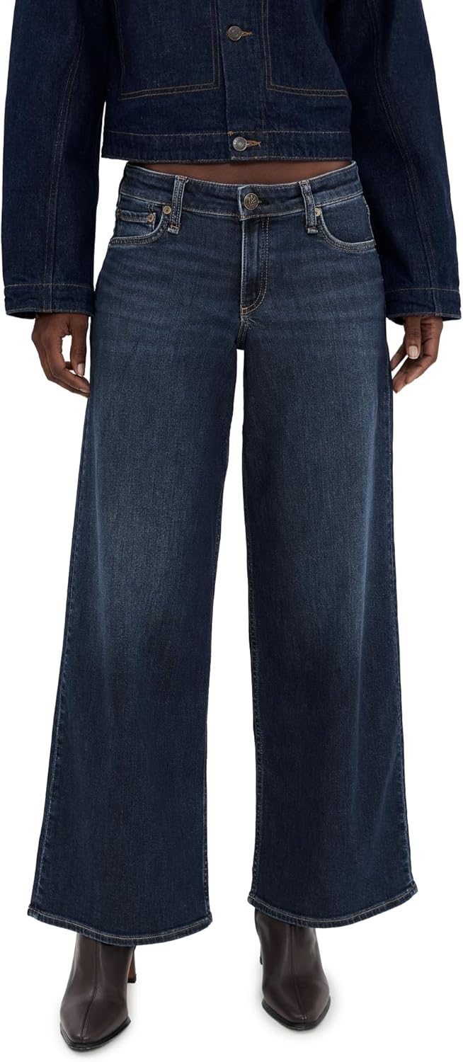 rag & bone Women's Aiden Low-Rise Wide Leg Jeans