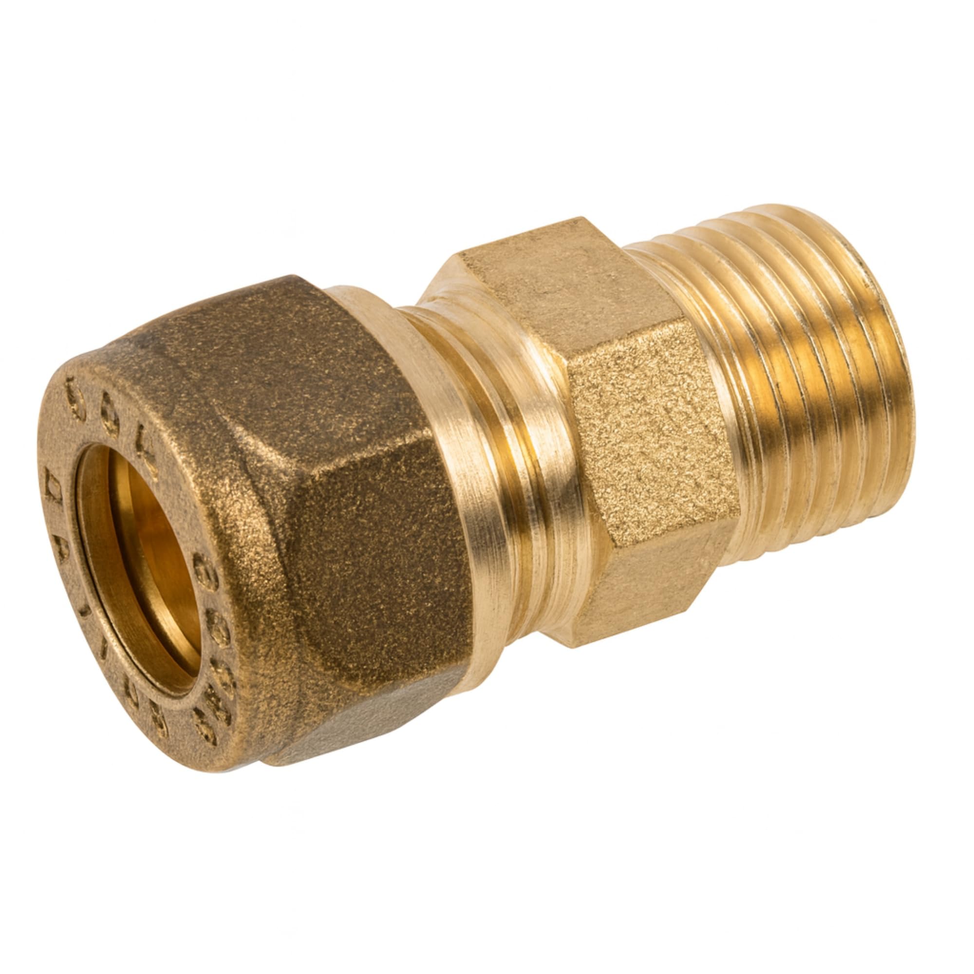 2X Westco 15mm x 3/8" Compression Coupling – C x MI Brass Male Connector (DZR)