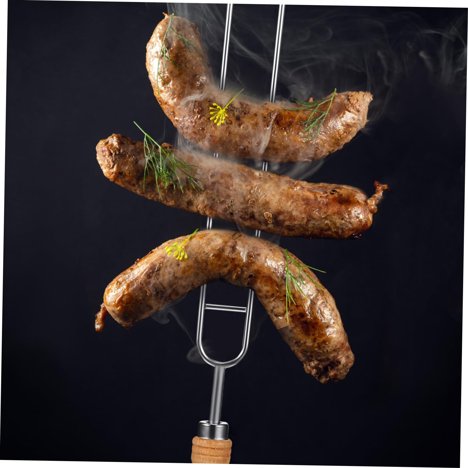 8pezzi Spiedini Barbecue Acciaio Inossidabile Con Manico Legno Per Grigliate Picnic e Campeggio Comodi e Resistenti Stile Doppio e Singolo Facile Da Trasportare e Usare