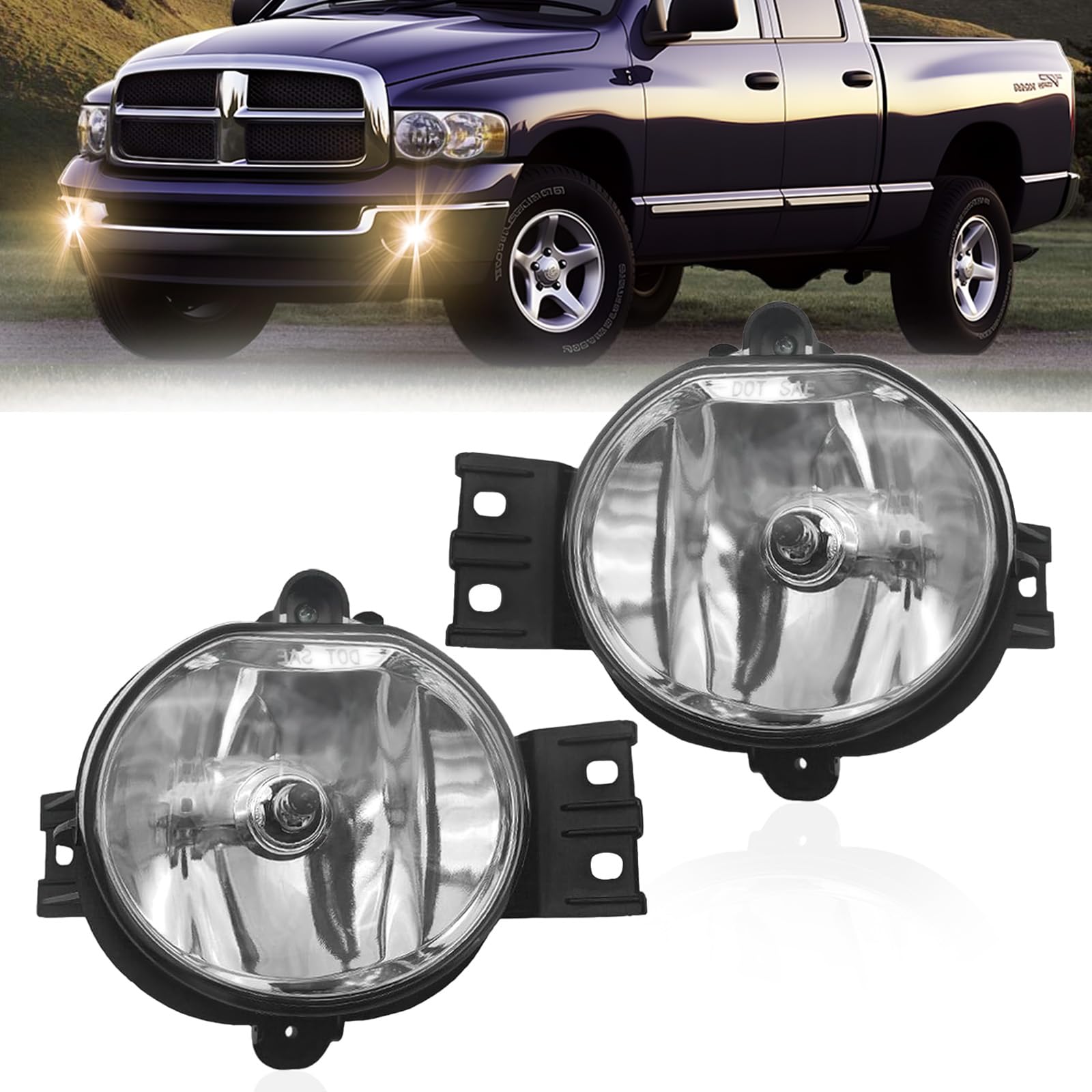 Fog Lights Compatible with 1999-2002 Chevy Silverado 1500 2500/2001 2002 Silverado 1500HD 2500HD 3500/2000-2006 Tahoe Suburban 1500 2500(Clear Lens) — view 53