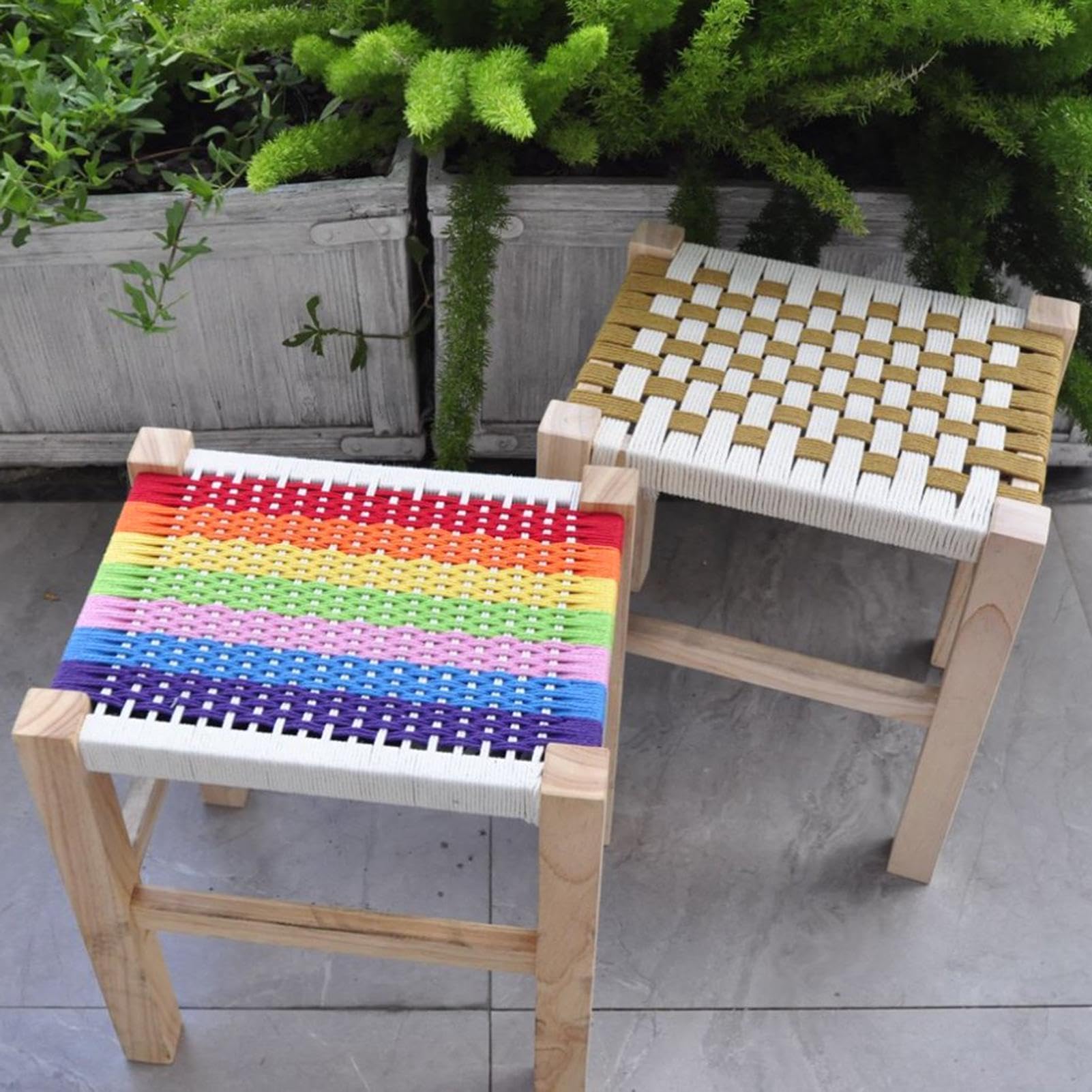 Kit Sgabello In Legno Fai Da Te Multifunzionale Adatto Ai Principianti | Kit Per Sgabello A Gradino Fai Da Te Per La Tessitura Ingresso Comodino Porta Corsi D'Arte Laboratori Studio