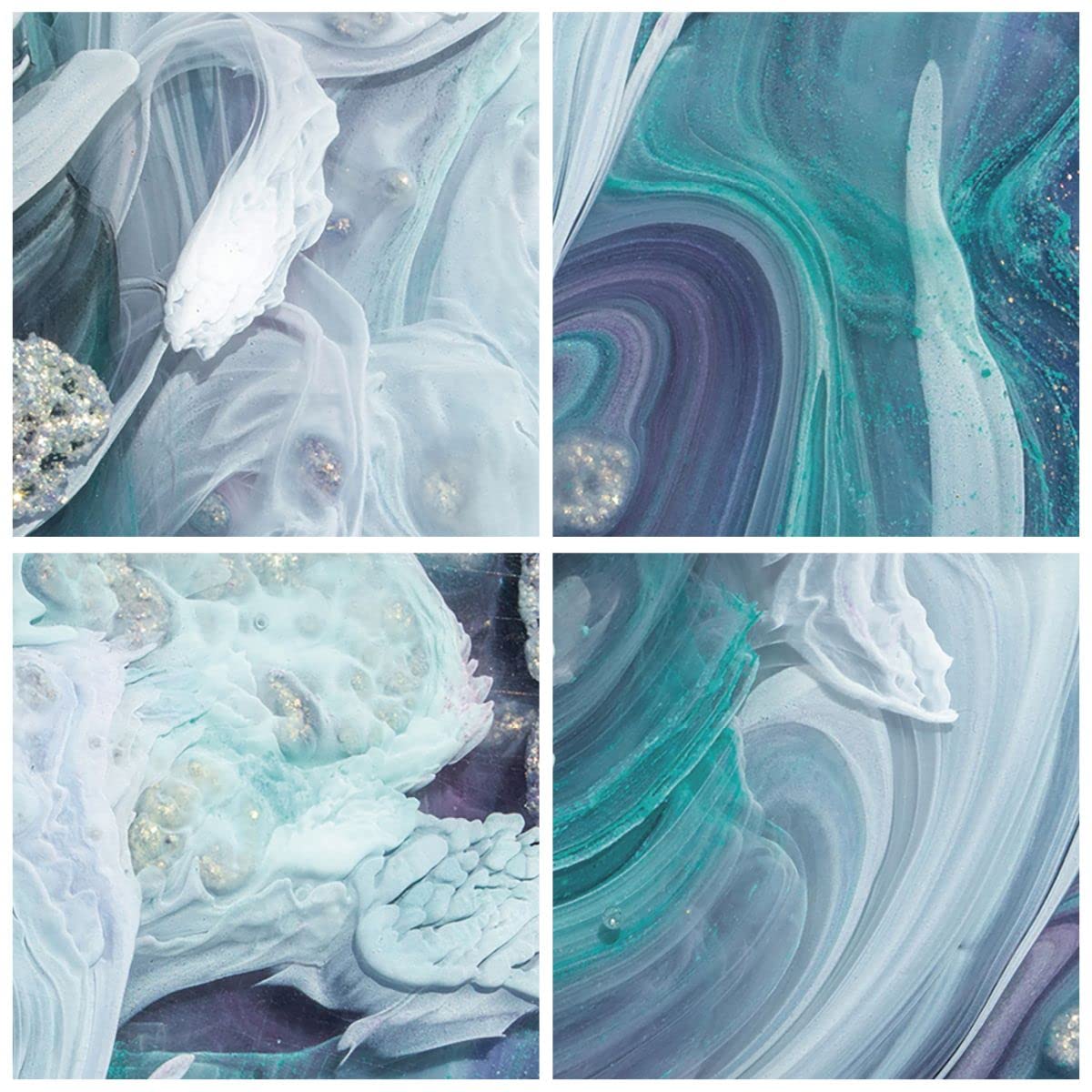 Impression sur Verre 125x70cm Tableaux Image Photo Abstraction Or Vert