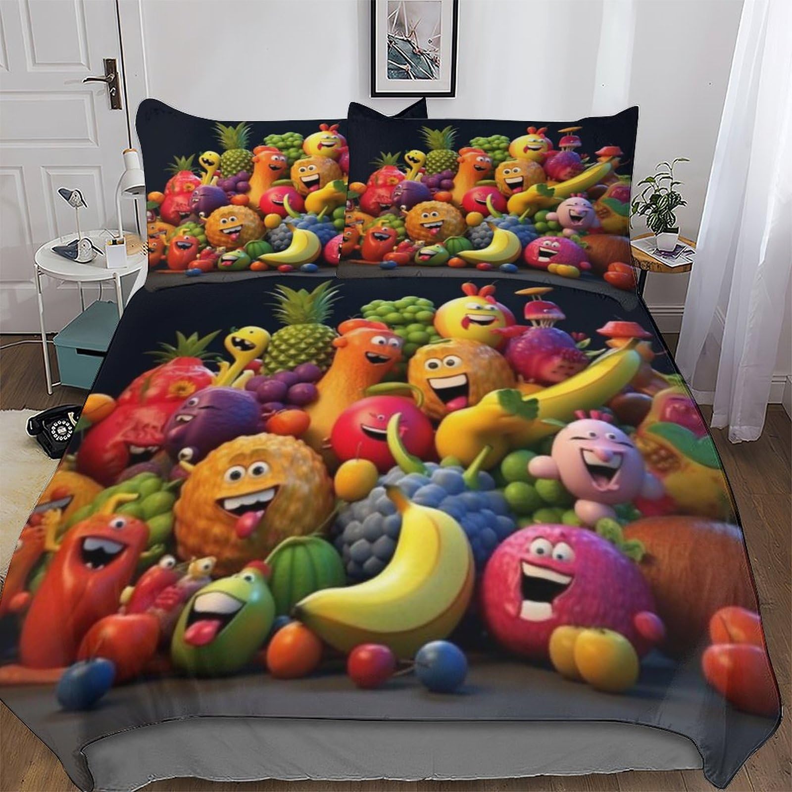 Housse de couette King 220x240 fruitée pour illuminer la chambre des adultes
