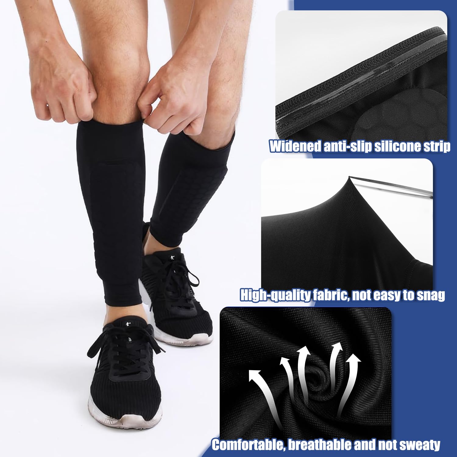 Parastinchi Calcio Bambini - 1 Paio Con Protezione A Nido D'Ape, Traspiranti E Antiscivolo - Foto 5