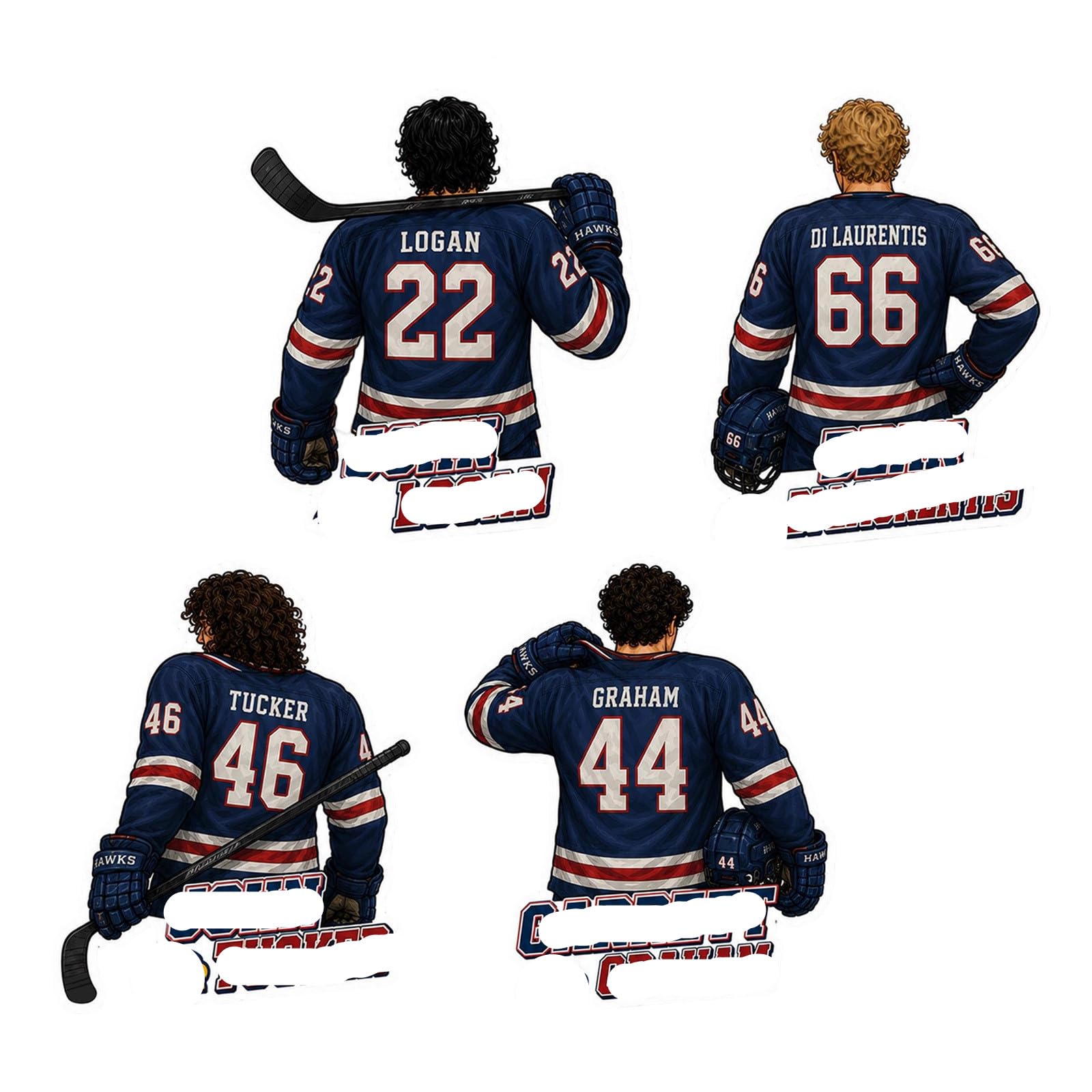 4PC Off Campus Stickers Hockey Theme Briar U Stickers Character Graham Wells Poster Picture Min Sticker Waterproof Vinyl Decals Off Campus Merch for Fans