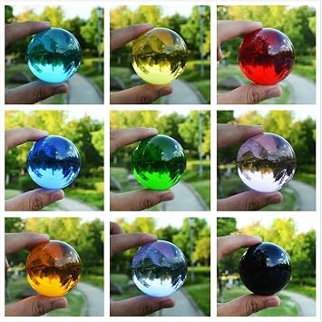 Crystal Ball 40/50/60MM Rare Clear Multicolor K9 Crystal Ball Healing Magic Sphere Photography Props Lensball Living Room Decor(Amber,50mm)