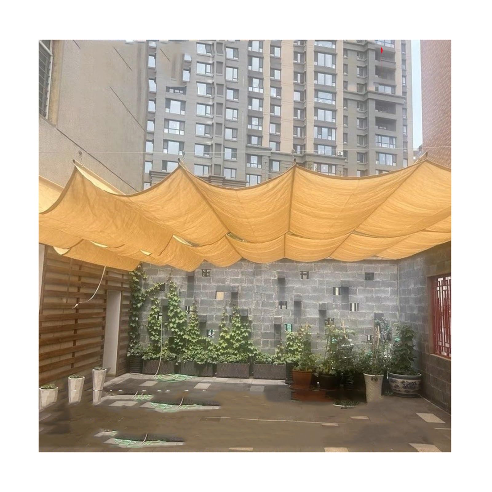 WQPMNYG Retractable Wave-Shaped Sunshade Net, Waterproof Outdoor Canopy Awning for Gardens, Patios, and Pergolas - Stylish Shade Cover for Ultimate Protection