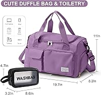 Vista 206 de Pequeña bolsa de gimnasio para mujer, bolsa de viaje con compartimento para zapatos