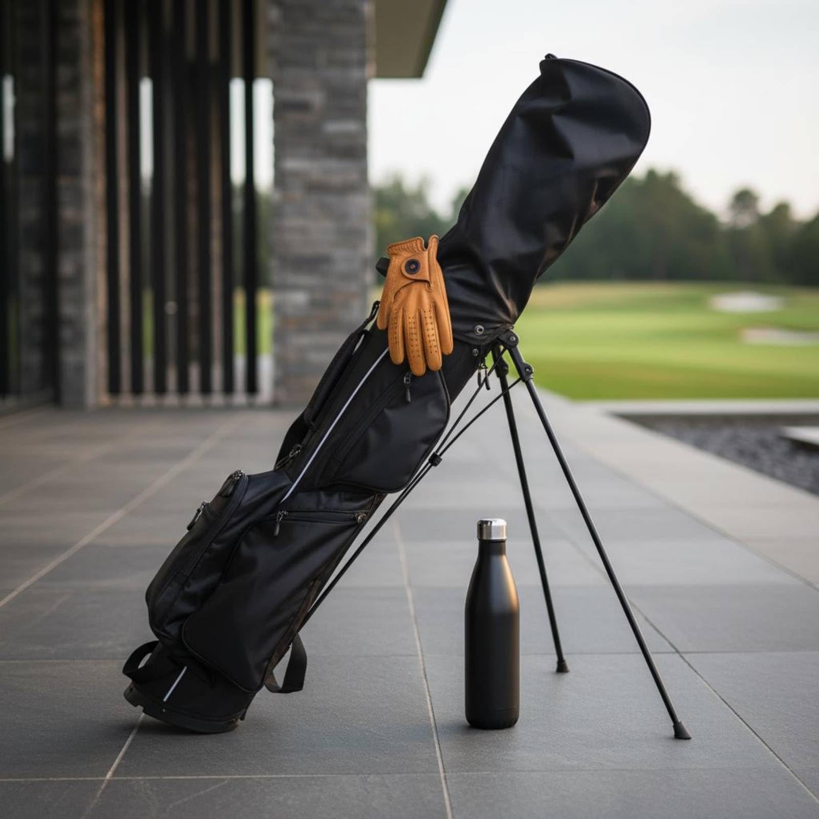 Waterproof Golf Case Golftasche Standbag Tragebag Schlägertasche mit Wasserabweisender Ausrüstung Und Festem Standrahmen für Zügigen Zugriff für, Schwarz
