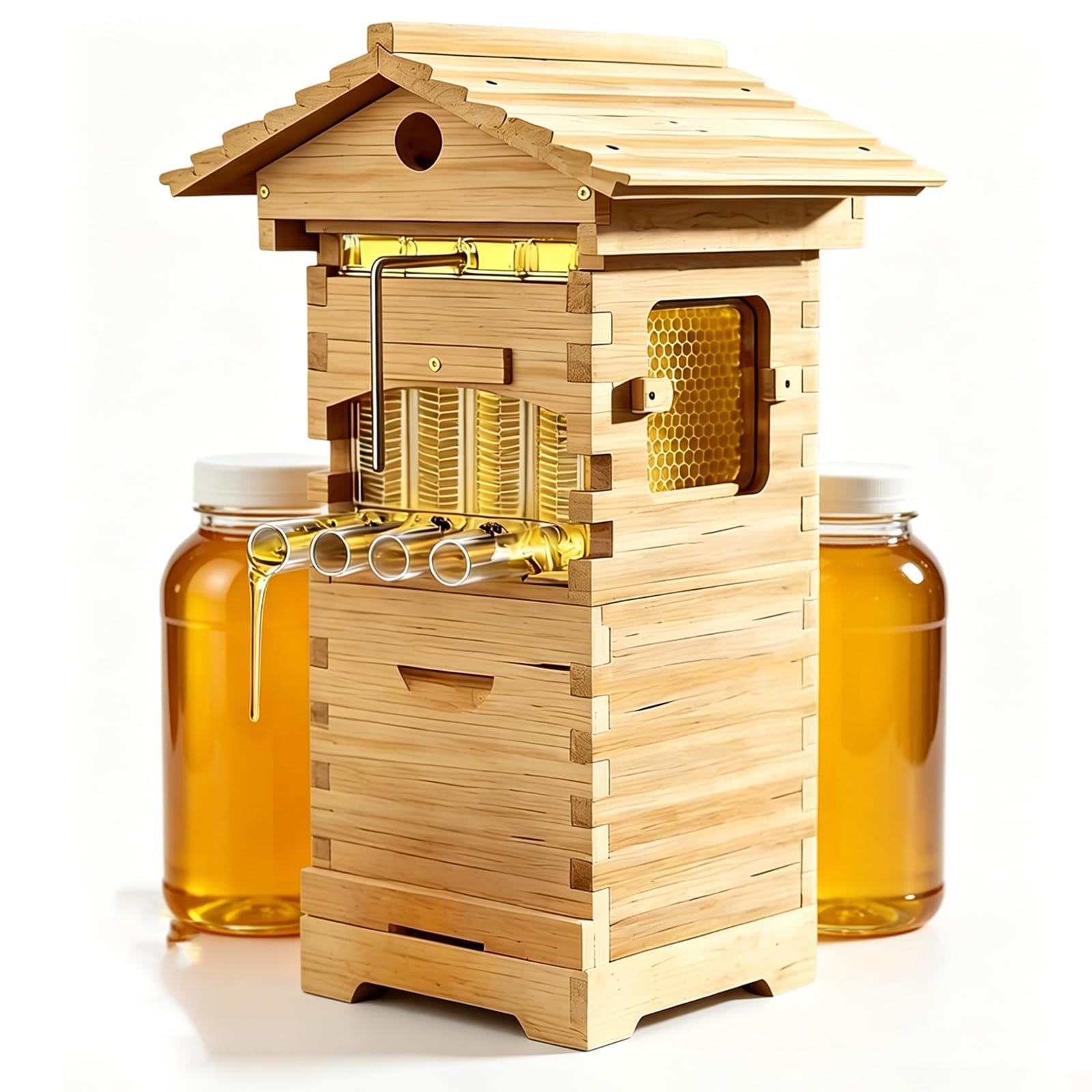Beehive con 4 favi e Telaio per Uso Alimentare, Senza Bisogno di Disturbare Le api, Adatto ai Principianti,Beehive -arnia Flow Hive